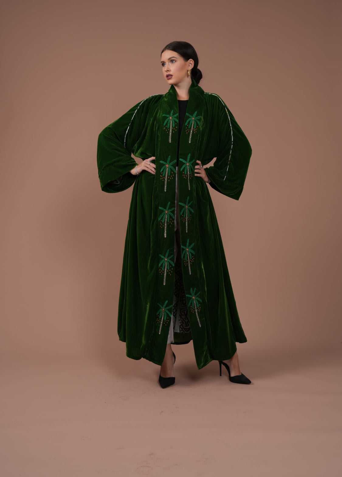 dark green palm - two piece set