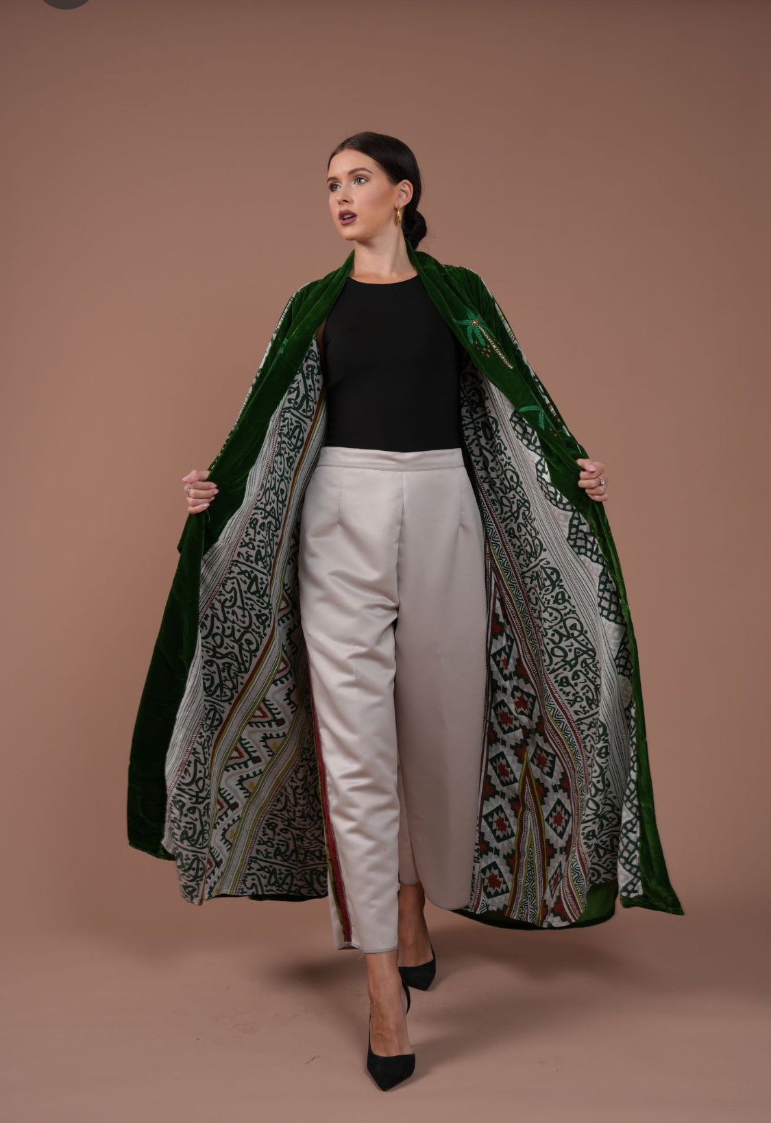 dark green palm - two piece set