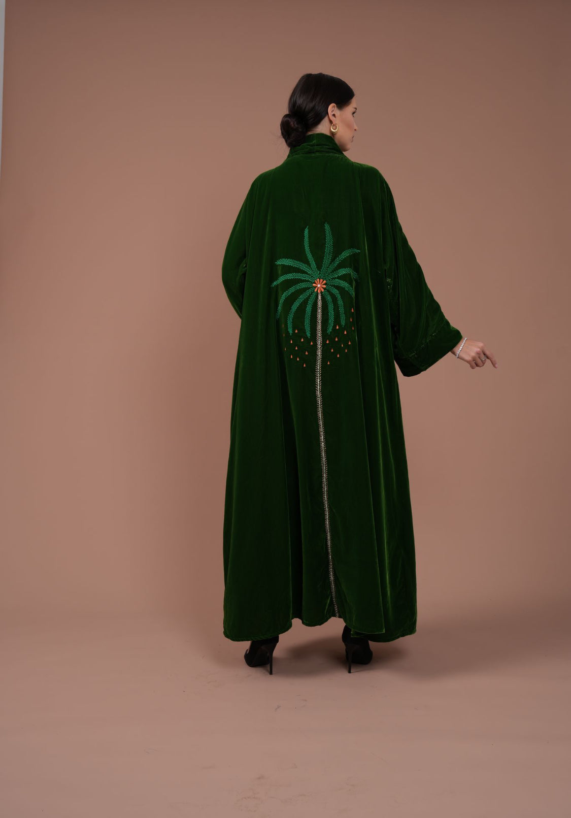 dark green palm - two piece set