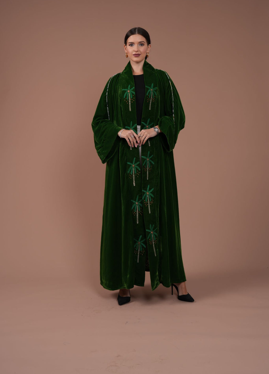 dark green palm - two piece set