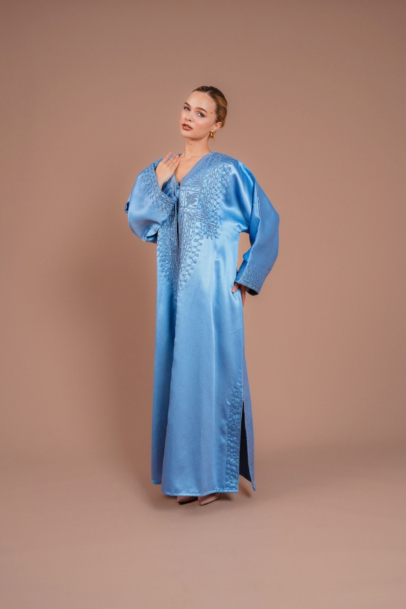 daraa with blue embroidery